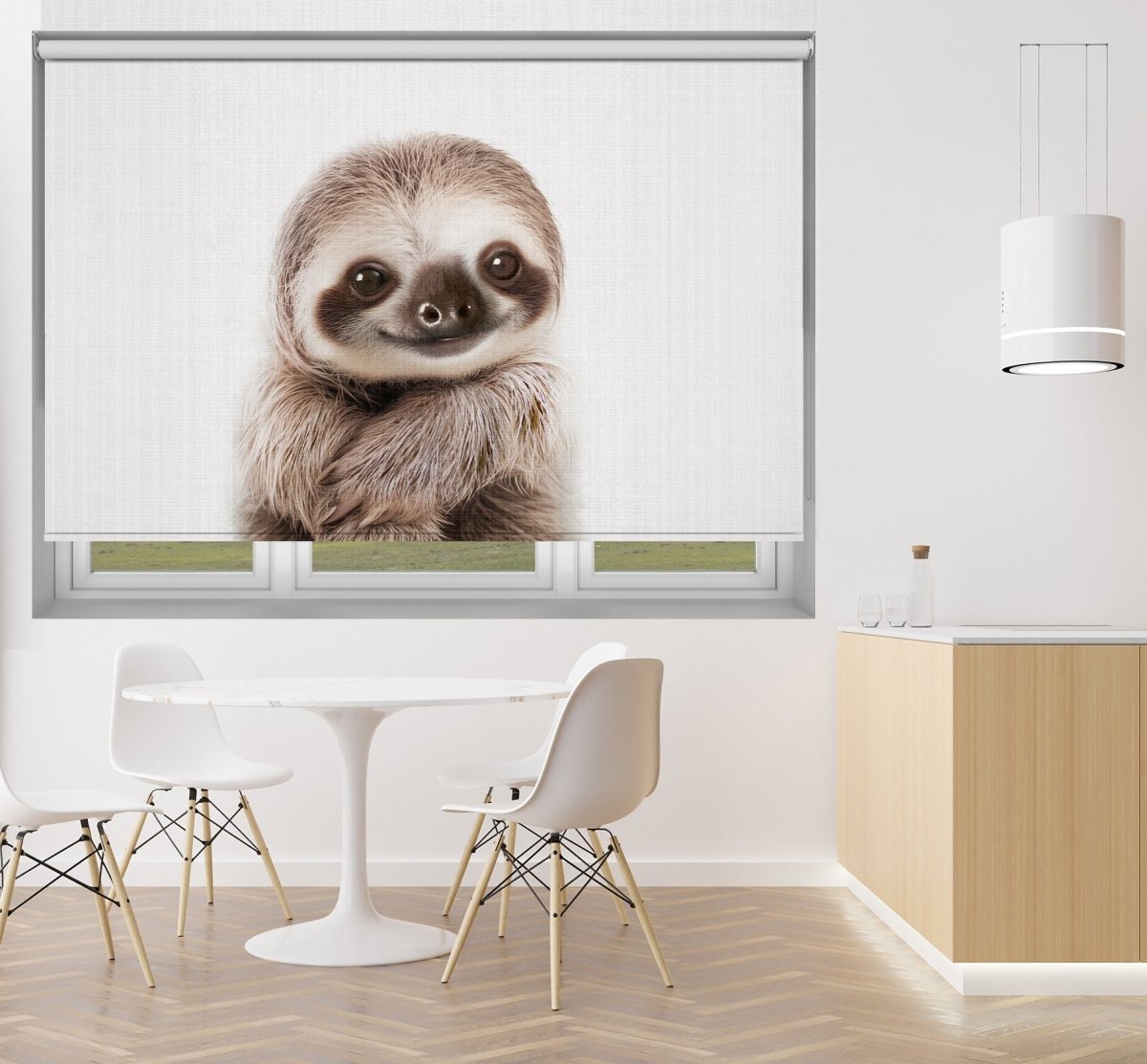Peekaboo Baby Sloth Printed Picture Photo Roller Blind - 1X2646682 - Art Fever - Art Fever