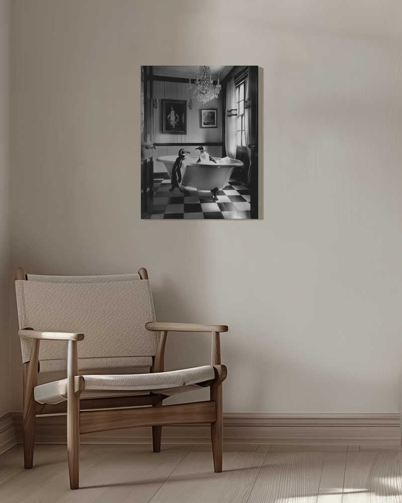 Penguin Romance Canvas Print Wall Art 1X3063150 - ART FEVER - Art Fever