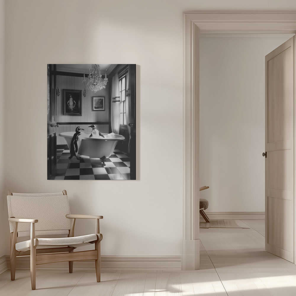 Penguin Romance Canvas Print Wall Art 1X3063150 - ART FEVER - Art Fever