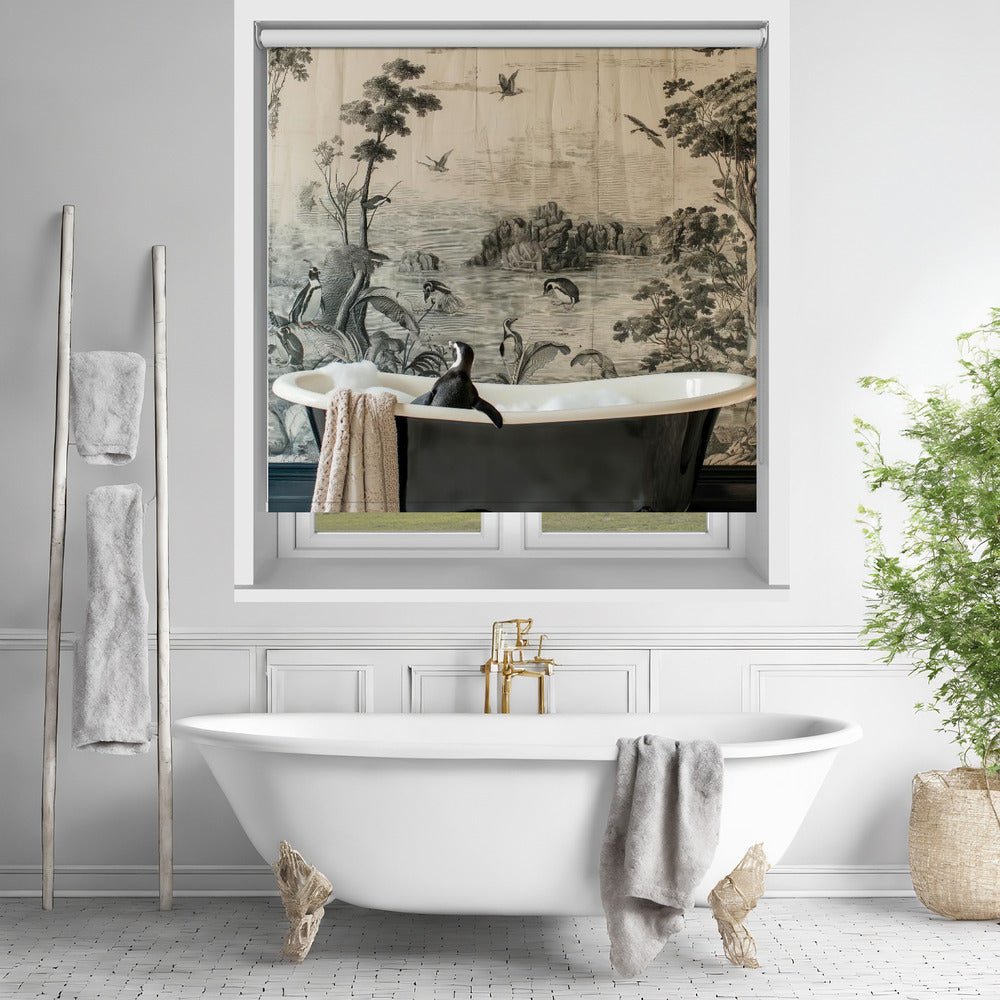 Penguins’ Dreamy Bath Time Printed Picture Photo Roller Blind - 1X3063066 - Art Fever - Art Fever