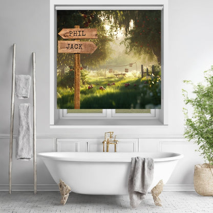 Personalised Family Name Sign Magical Apple Garden - Photo Roller Blind - RB1428 - Art Fever - Art Fever