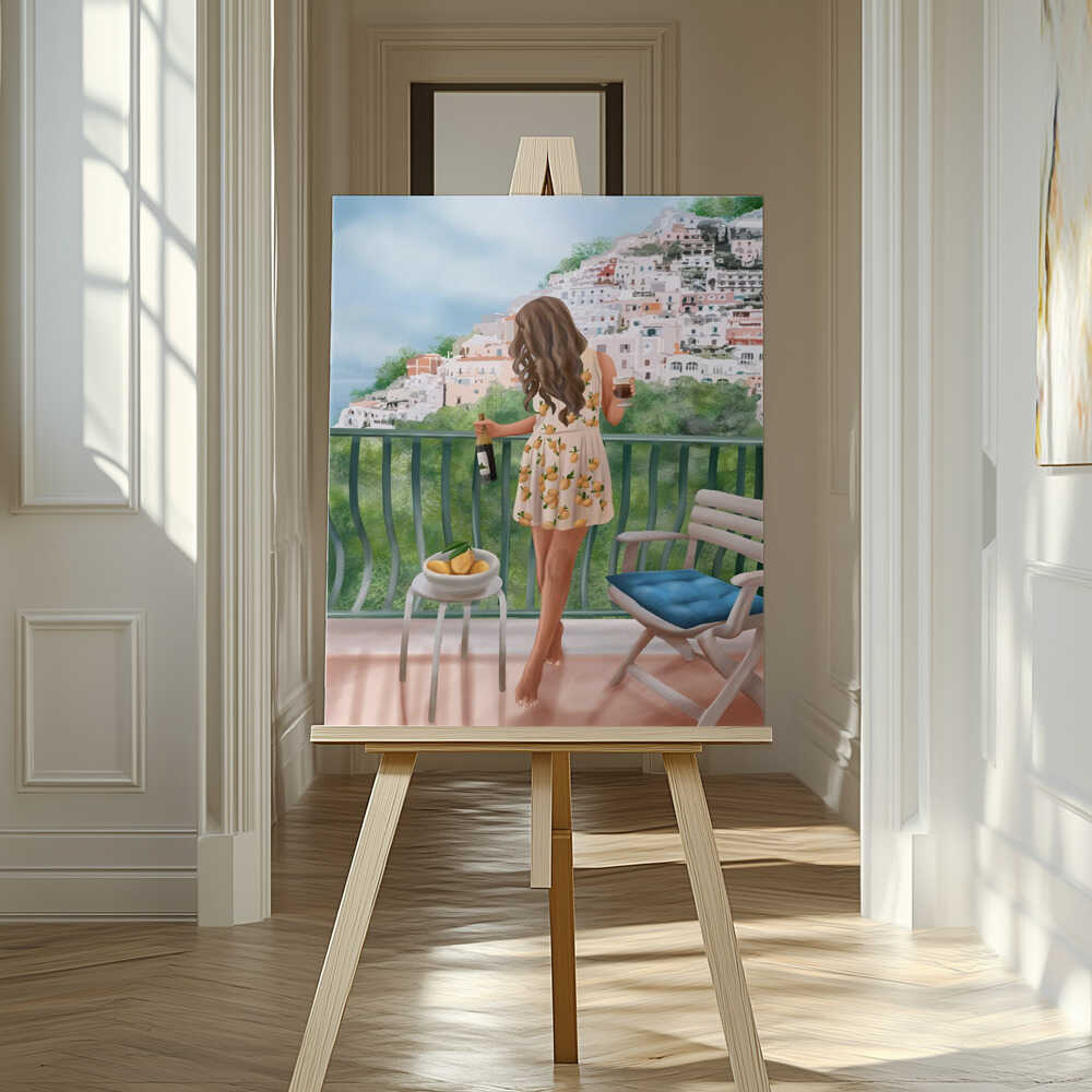 Italian Lemon Balcony  Canvas Print Wall Art 1X3194658