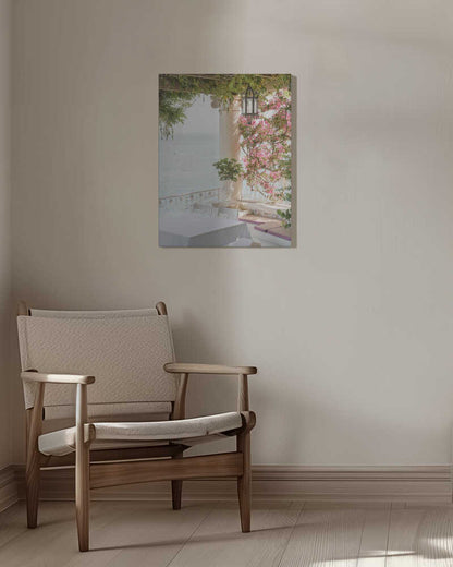 Pink Flowers Ocean View Canvas Print Wall Art 1X2710915