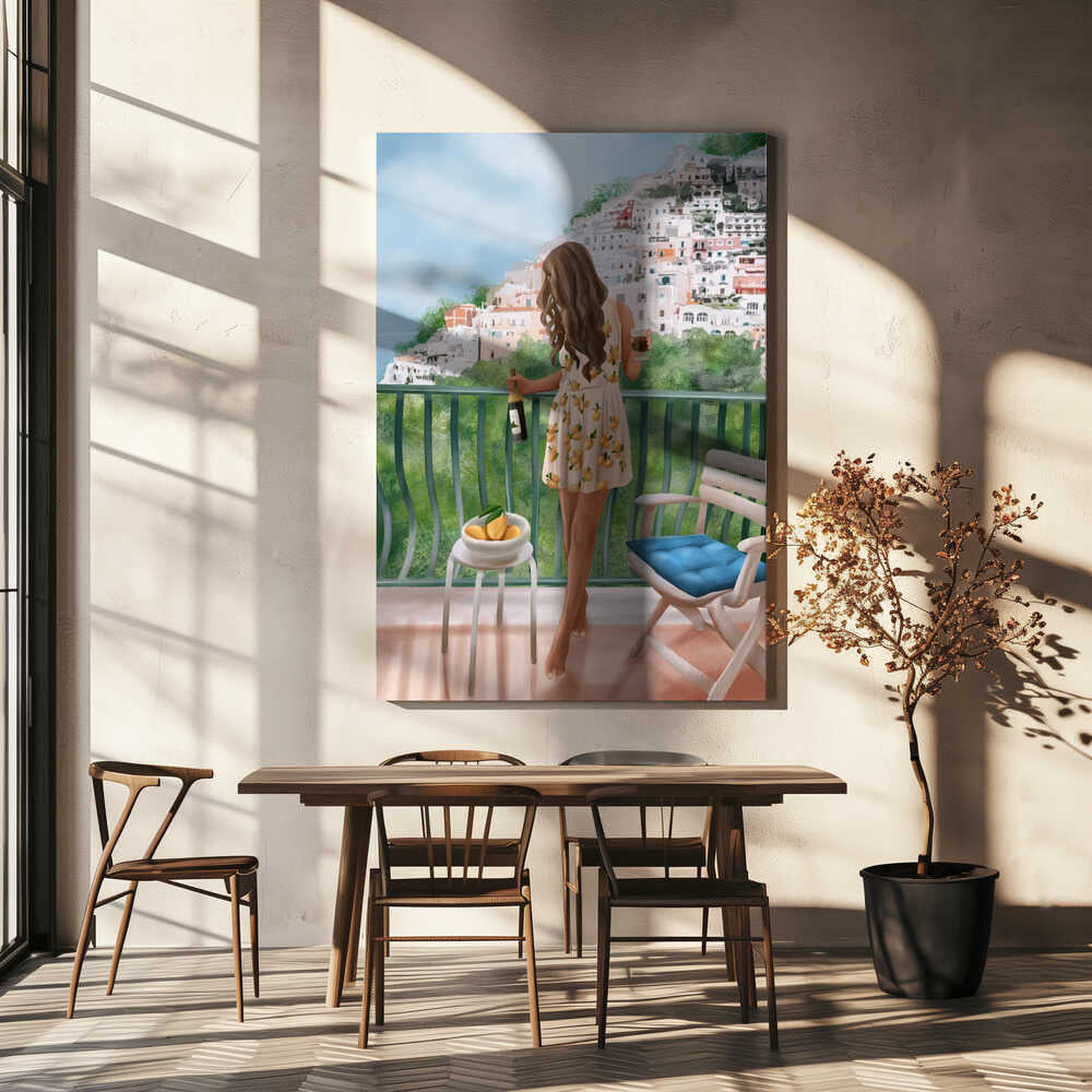 Italian Lemon Balcony  Canvas Print Wall Art 1X3194658