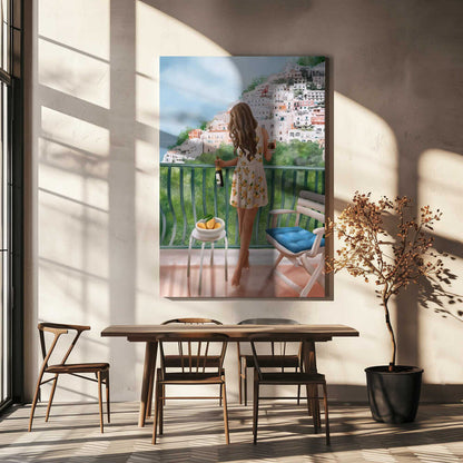 Italian Lemon Balcony  Canvas Print Wall Art 1X3194658