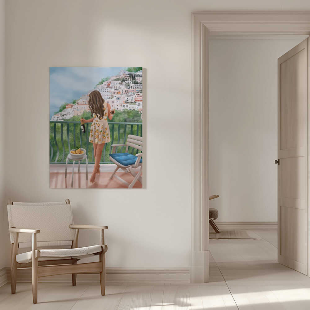 Italian Lemon Balcony  Canvas Print Wall Art 1X3194658