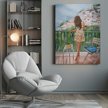 Italian Lemon Balcony  Canvas Print Wall Art 1X3194658