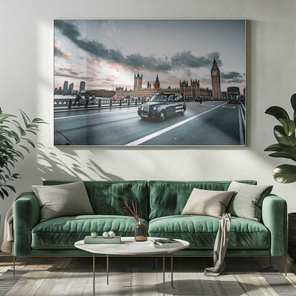 London Cab Sunset Canvas Print Wall Art 1X3161733
