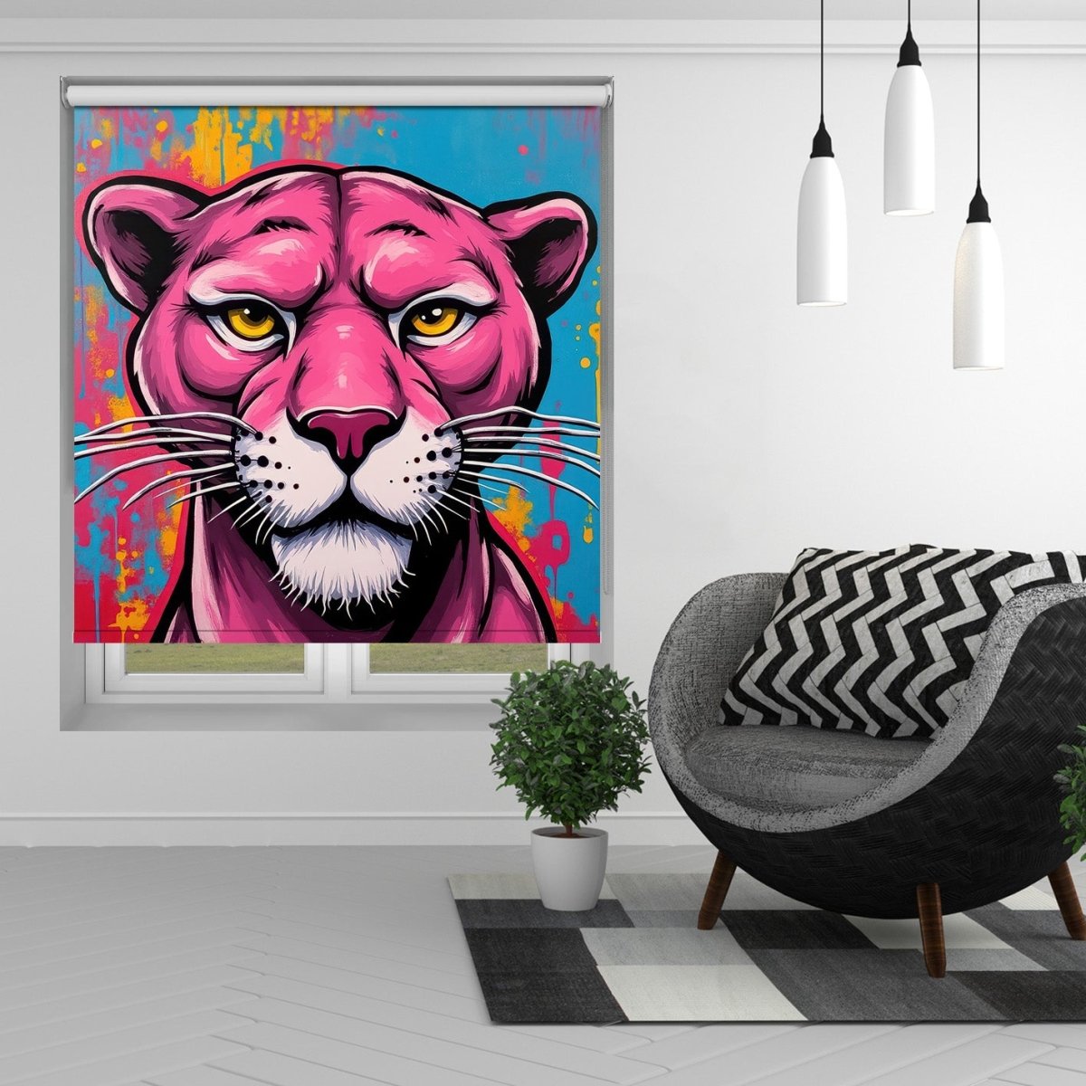 Pink Panther Digital Art Printed Picture Photo Roller Blind - RB1357 - Art Fever - Art Fever