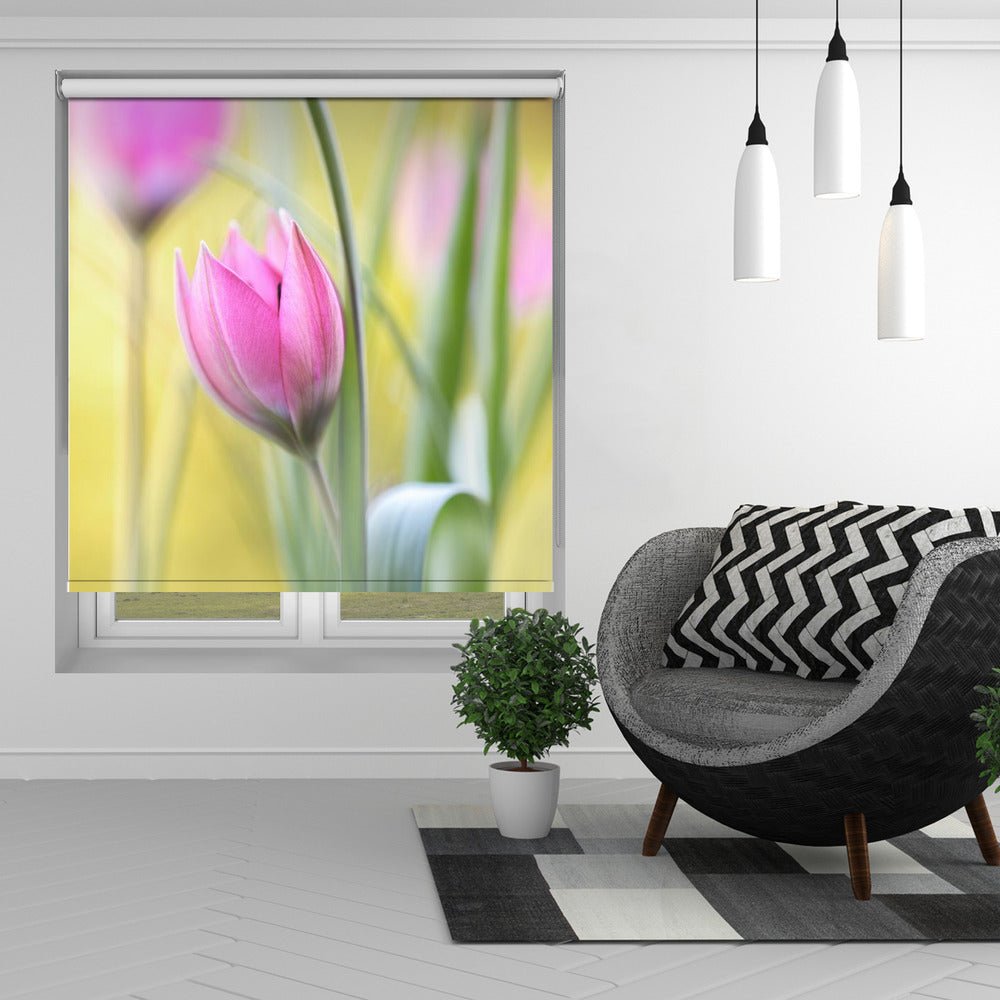 Pink Tulip Printed Picture Photo Roller Blind - 1X1689325 - Art Fever - Art Fever