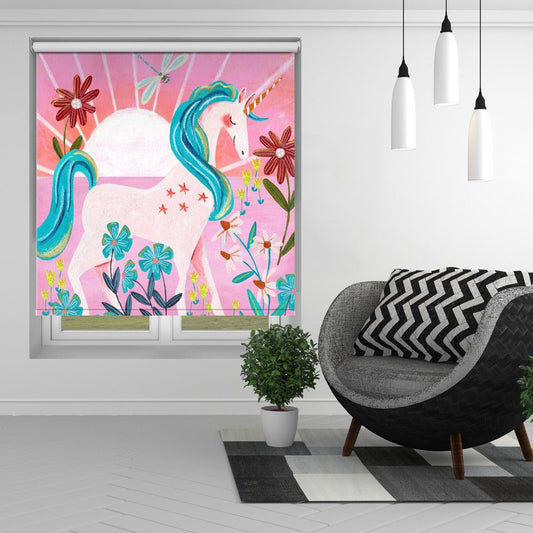 Pink Unicorn Illustration Printed Picture Photo Roller Blind - 1X2664481 - Art Fever - Art Fever