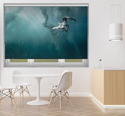 plunge diver Printed Picture Photo Roller Blind - 1X44386 - Art Fever - Art Fever