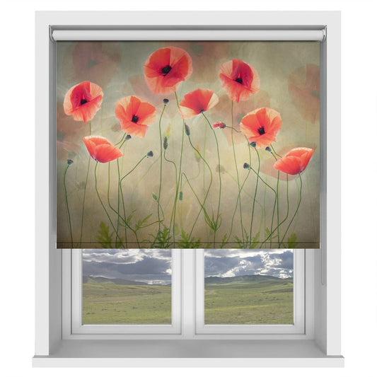 Poppy Dance Printed Picture Photo Roller Blind - 1X1929237 - Art Fever - Art Fever