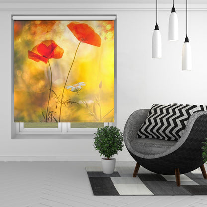 Poppy Floral Art Printed Picture Photo Roller Blind - 1X2622978 - Art Fever - Art Fever