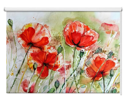 Poppy Meadow 1 Printed Picture Photo Roller Blind - 1X2853623 - Art Fever - Art Fever