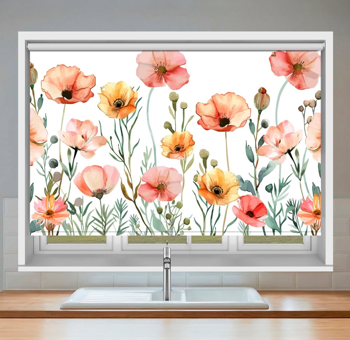 Poppy Meadow Printed Picture Photo Roller Blind - RB1473 - Art Fever - Art Fever