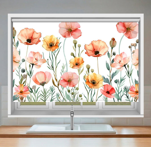 Poppy Meadow Printed Picture Photo Roller Blind - RB1473 - Art Fever - Art Fever