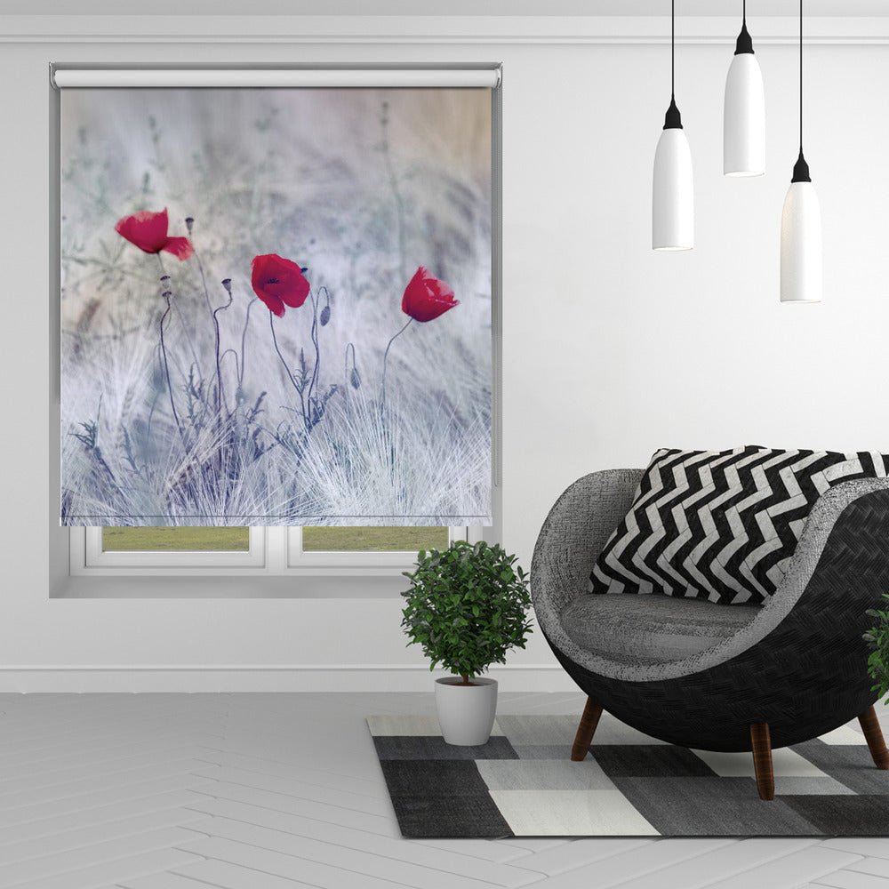 Poppy Trio Printed Picture Photo Roller Blind - 1X2171271 - Art Fever - Art Fever