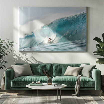 Powerful Ocean Surfing Canvas Print Wall Art 1X3289635 - ART FEVER - Art Fever