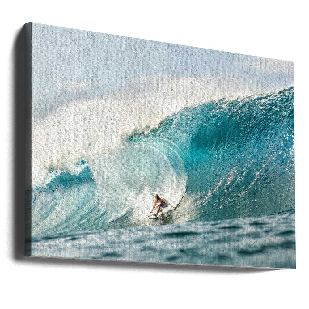Powerful Ocean Surfing Canvas Print Wall Art 1X3289635 - ART FEVER - Art Fever