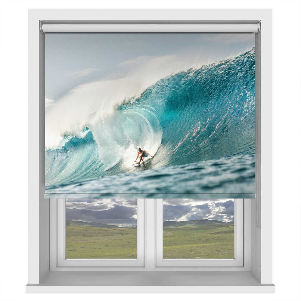 Powerful Ocean Surfing Printed Roller Blind - 1X3289635 - Art Fever - Art Fever