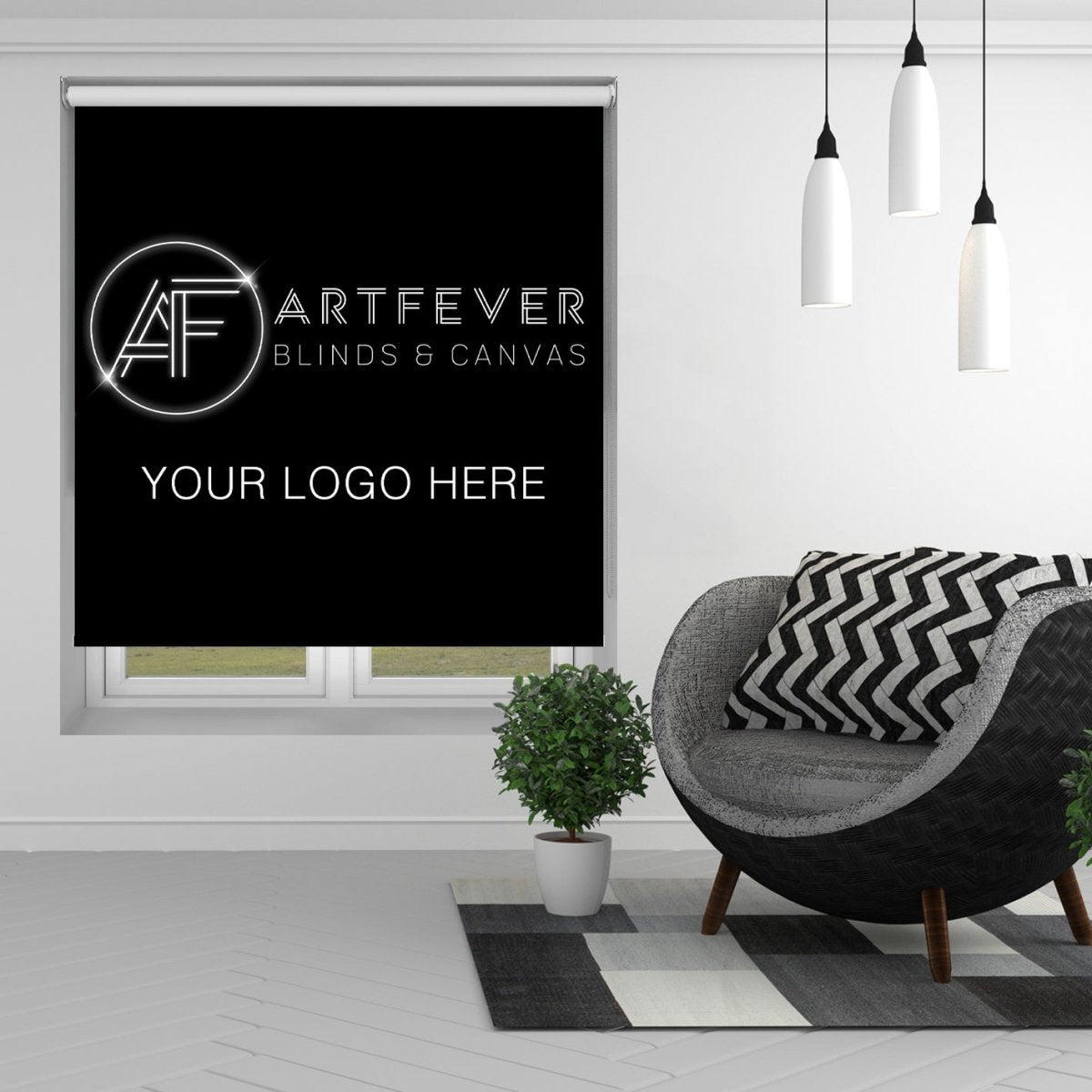 Printed Logo Blinds - Your Company Logo Roller Blind - Art Fever - Art Fever
