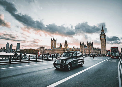 London Cab Sunset Canvas Print Wall Art 1X3161733