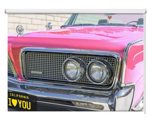 P.S. I Love You Pink Car California Printed Picture Photo Roller Blind - 1X2721782 - Art Fever - Art Fever