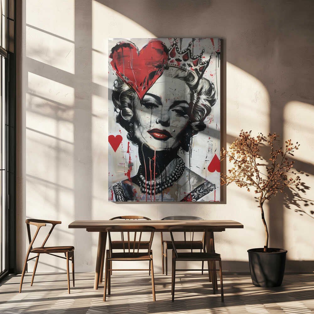Queen of Hearts Canvas Print Wall Art 1X2733348 - ART FEVER - Art Fever