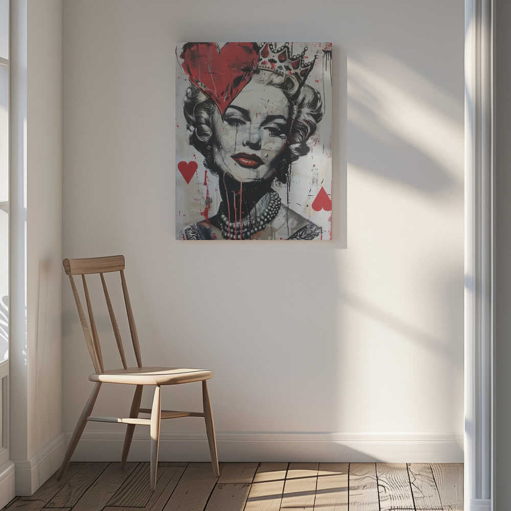 Queen of Hearts Canvas Print Wall Art 1X2733348 - ART FEVER - Art Fever