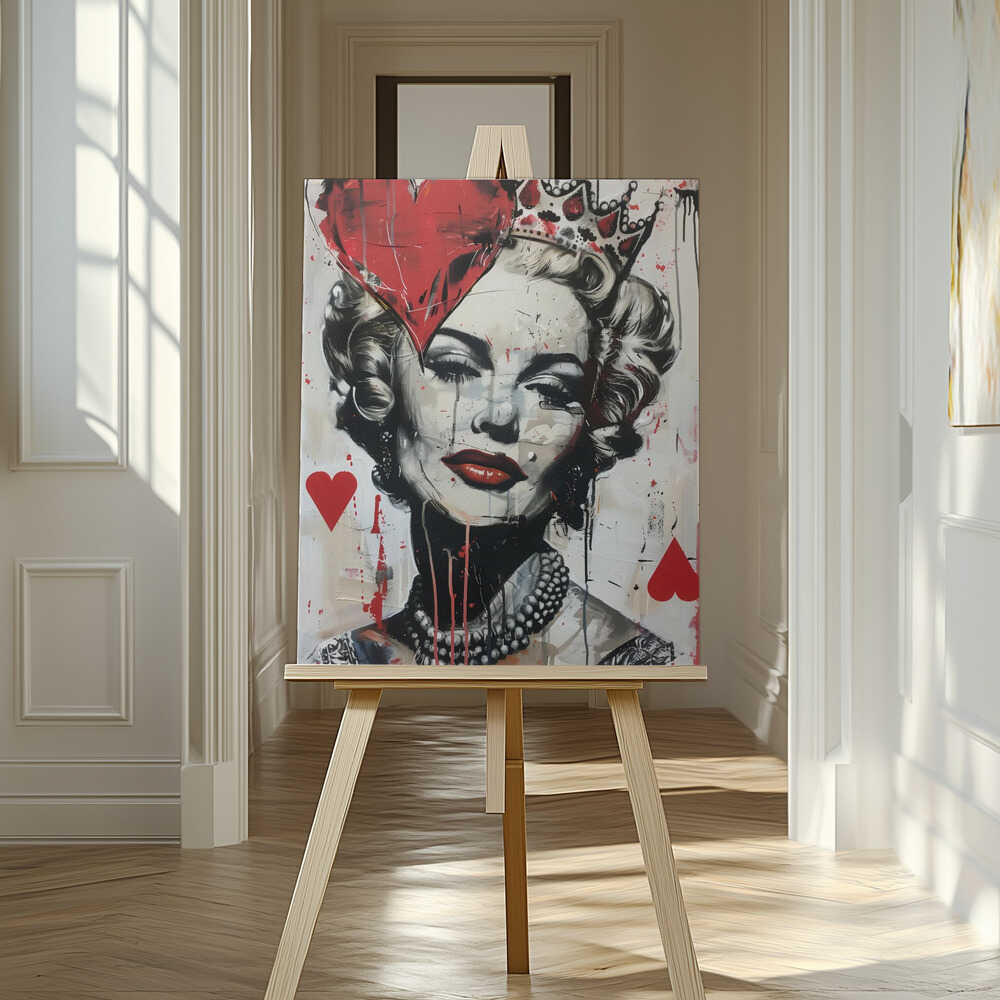 Queen of Hearts Canvas Print Wall Art 1X2733348 - ART FEVER - Art Fever