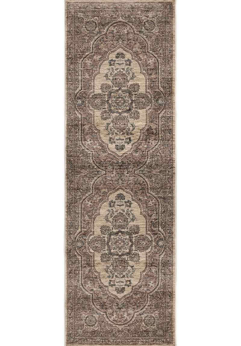 Raja Medallion Vintage Rug – Brown Heritage Elegance - The Rugs - Art Fever
