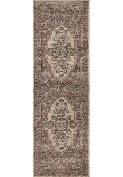 Raja Medallion Vintage Rug – Brown Heritage Elegance - The Rugs - Art Fever