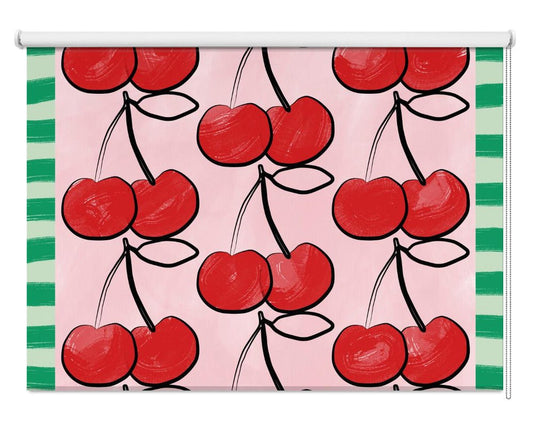 Red Cherries Printed Picture Photo Roller Blind - 1X2787951 - Art Fever - Art Fever