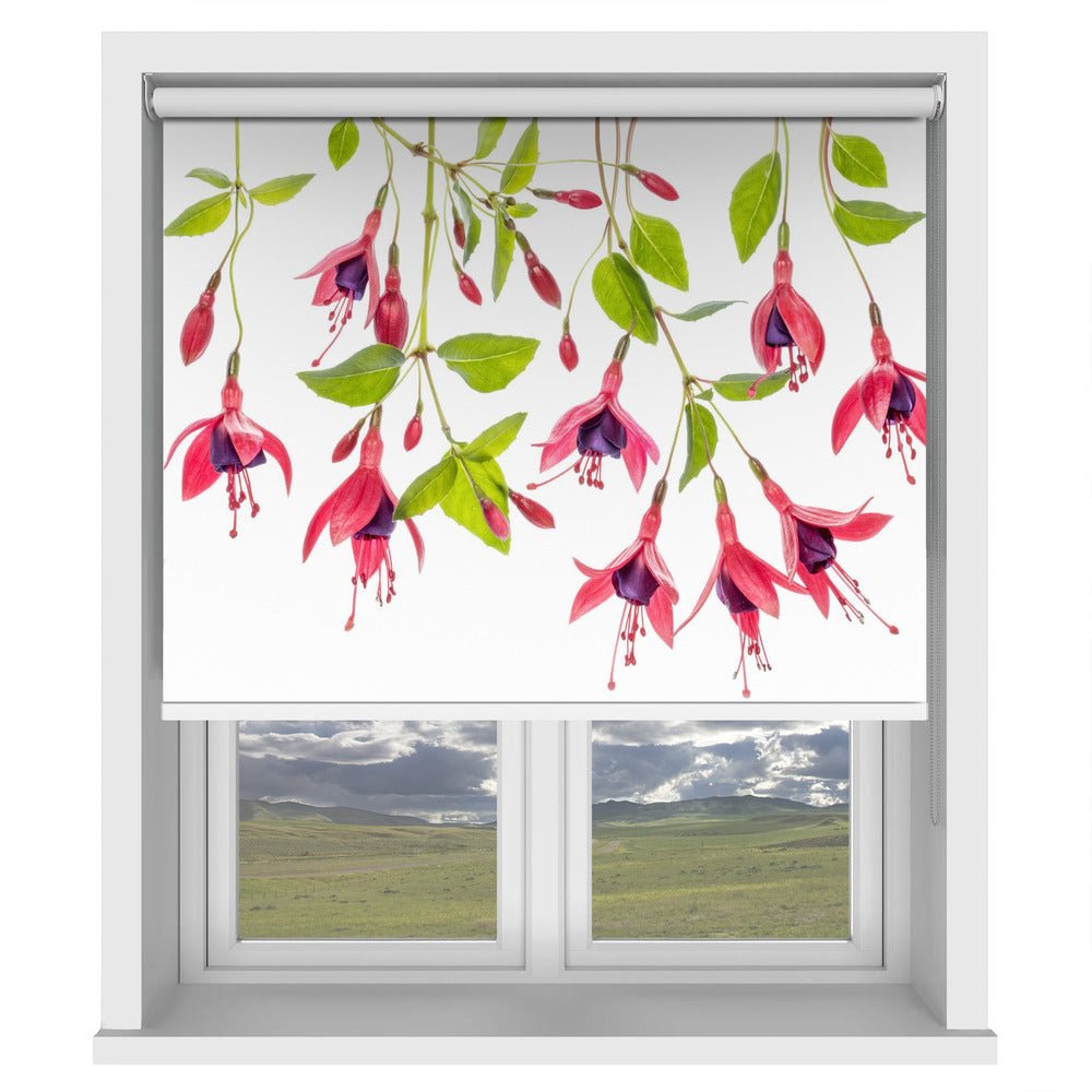 Red Fuchsia Bloom Printed Picture Photo Roller Blind - 1X1747986 - Art Fever - Art Fever