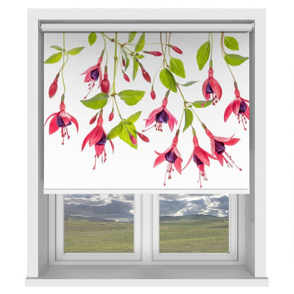 Red Fuchsia Bloom Printed Picture Photo Roller Blind - 1X1747986 - Art Fever - Art Fever