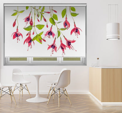 Red Fuchsia Bloom Printed Picture Photo Roller Blind - 1X1747986 - Art Fever - Art Fever