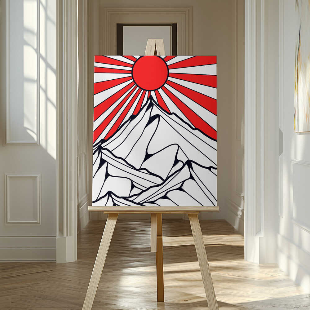 Red sun rising Canvas Print Wall Art 1X3314891 - ART FEVER - Art Fever