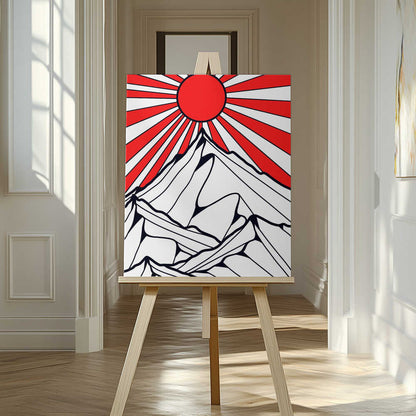 Red sun rising Canvas Print Wall Art 1X3314891 - ART FEVER - Art Fever