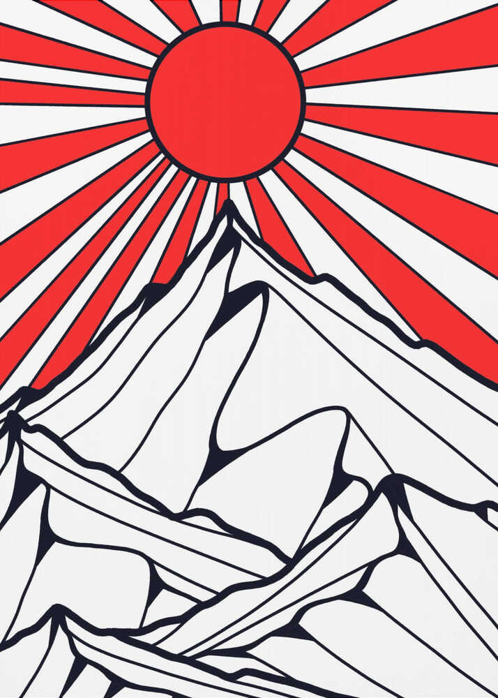 Red sun rising Canvas Print Wall Art 1X3314891 - ART FEVER - Art Fever