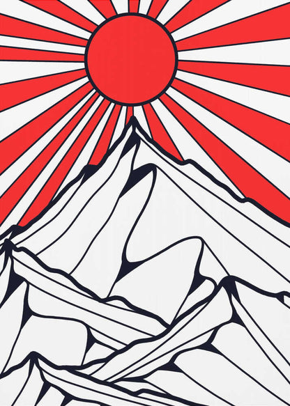 Red sun rising Canvas Print Wall Art 1X3314891 - ART FEVER - Art Fever