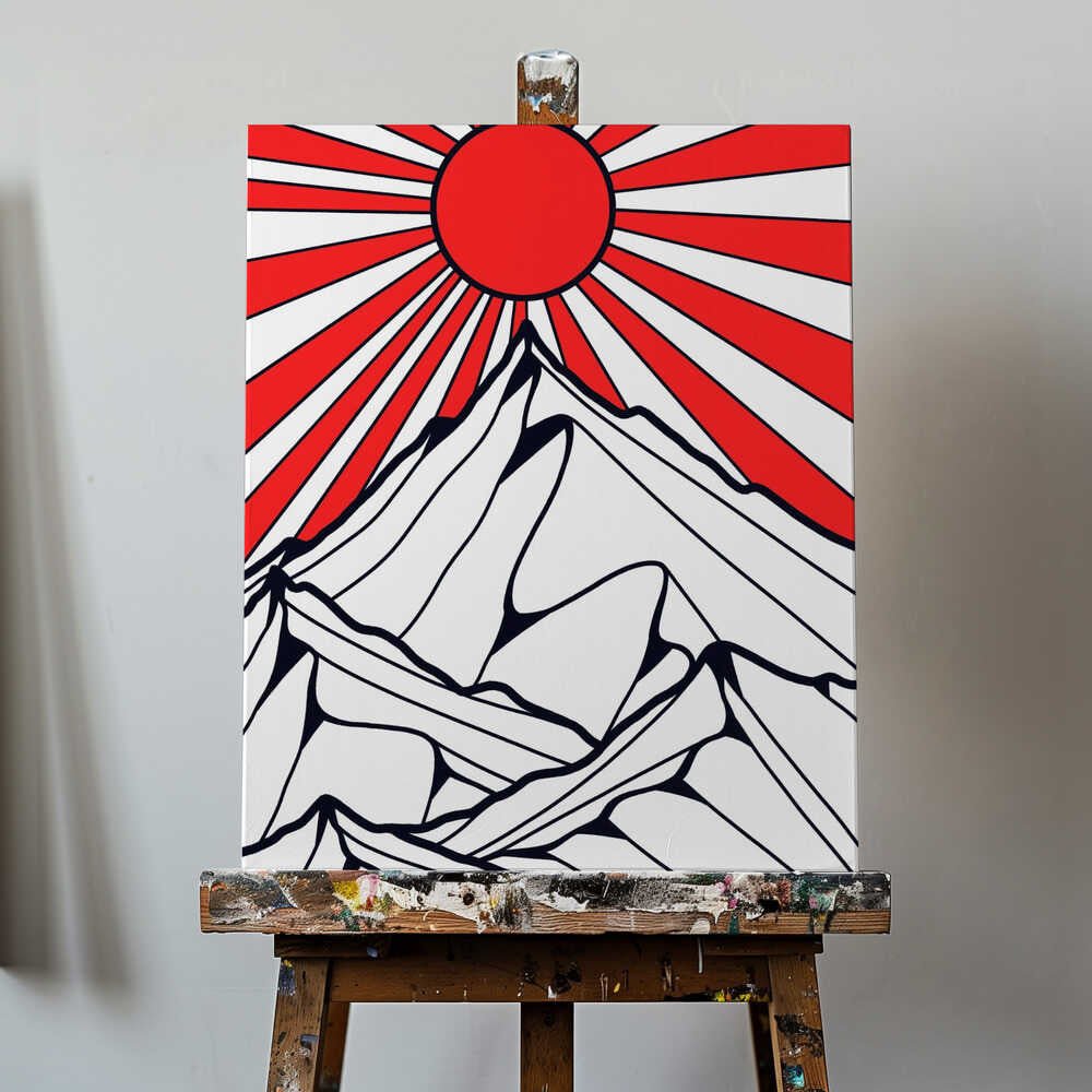 Red sun rising Canvas Print Wall Art 1X3314891 - ART FEVER - Art Fever