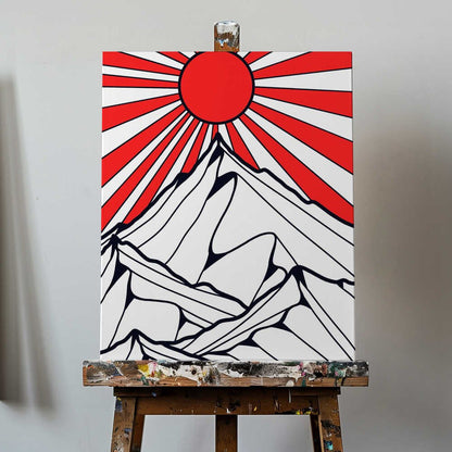 Red sun rising Canvas Print Wall Art 1X3314891 - ART FEVER - Art Fever