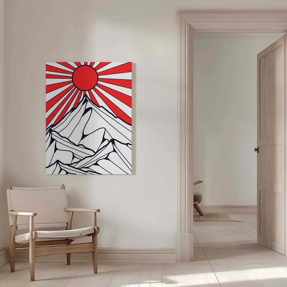 Red sun rising Canvas Print Wall Art 1X3314891 - ART FEVER - Art Fever