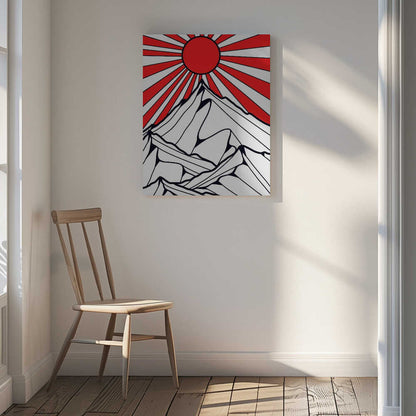 Red sun rising Canvas Print Wall Art 1X3314891 - ART FEVER - Art Fever