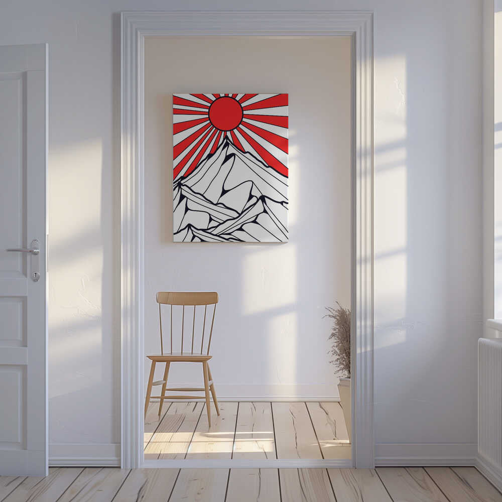 Red sun rising Canvas Print Wall Art 1X3314891 - ART FEVER - Art Fever