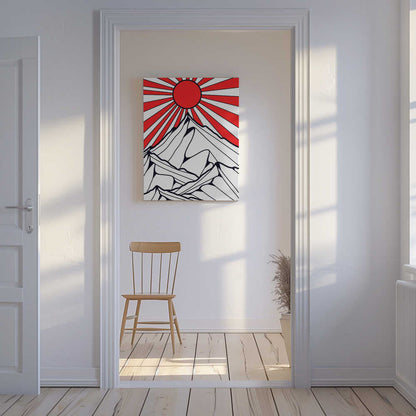 Red sun rising Canvas Print Wall Art 1X3314891 - ART FEVER - Art Fever