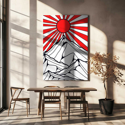 Red sun rising Canvas Print Wall Art 1X3314891 - ART FEVER - Art Fever