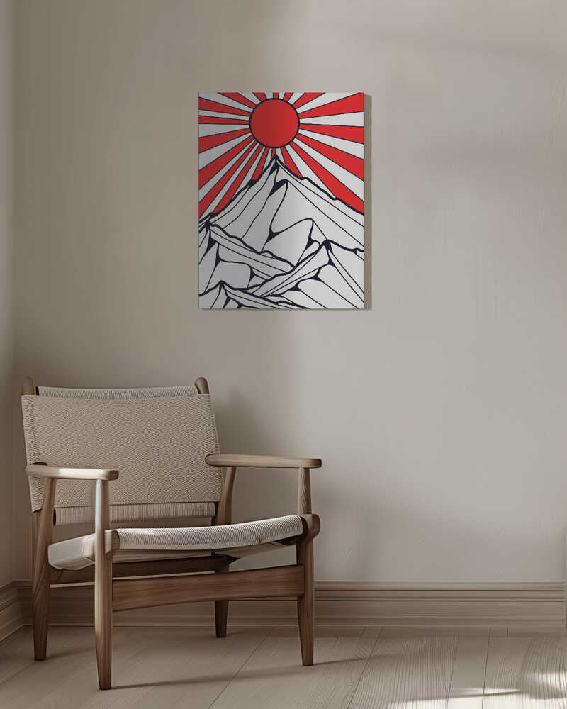Red sun rising Canvas Print Wall Art 1X3314891 - ART FEVER - Art Fever