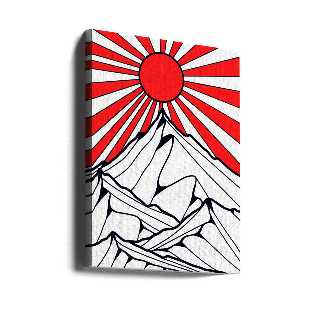 Red sun rising Canvas Print Wall Art 1X3314891 - ART FEVER - Art Fever